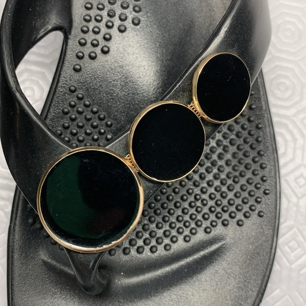 Oka-B Flip Flop Thong Sandals Black Size Large - Picture 9 of 10